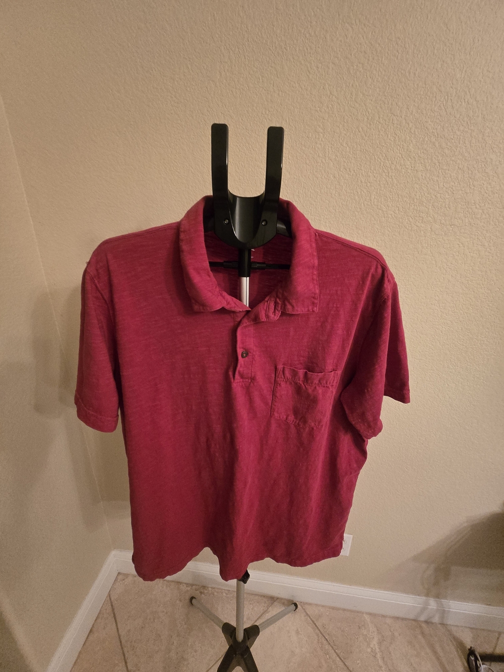 Lands' End Men's Short Sleeve Polo in Red